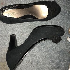 Black velvet heels